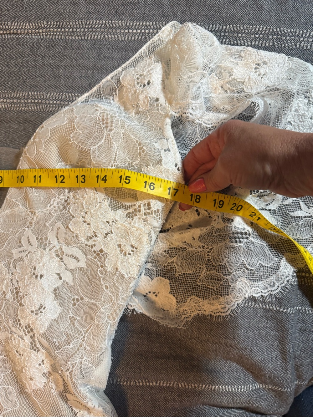 Lillian West Fit-and-Flare Lace Wedding Dress - Ivory - Picture 14 of 17